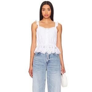 Paige Marsa Eyelet White Top Anthropologie NWT size 10